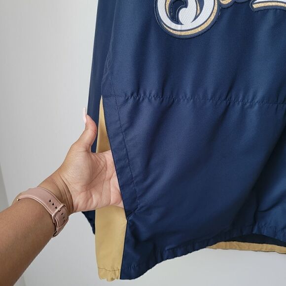 Milwaukee BREWERS Windbreaker Detachable Jacket Majestic Pullover 1/4 Zip XL - Picture 10 of 14